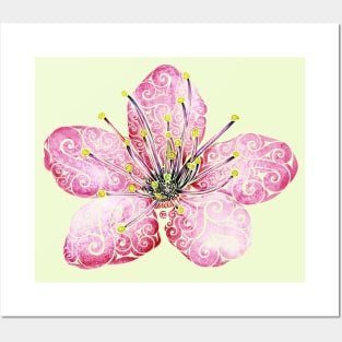 Swirly Cherry Blossom Posters and Art